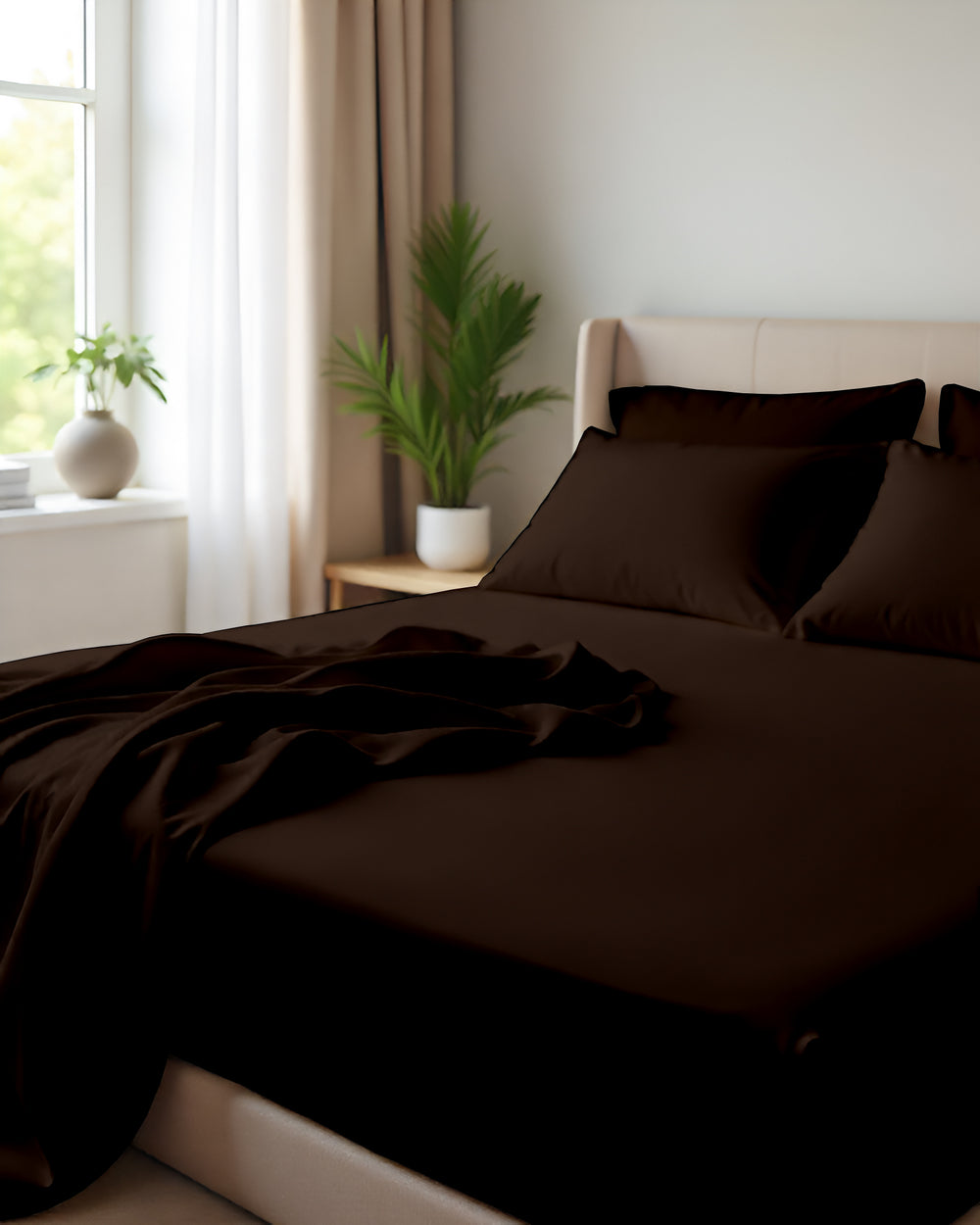 Giza Grace – Classic 1 Piece Fitted Sheet- Chocolate