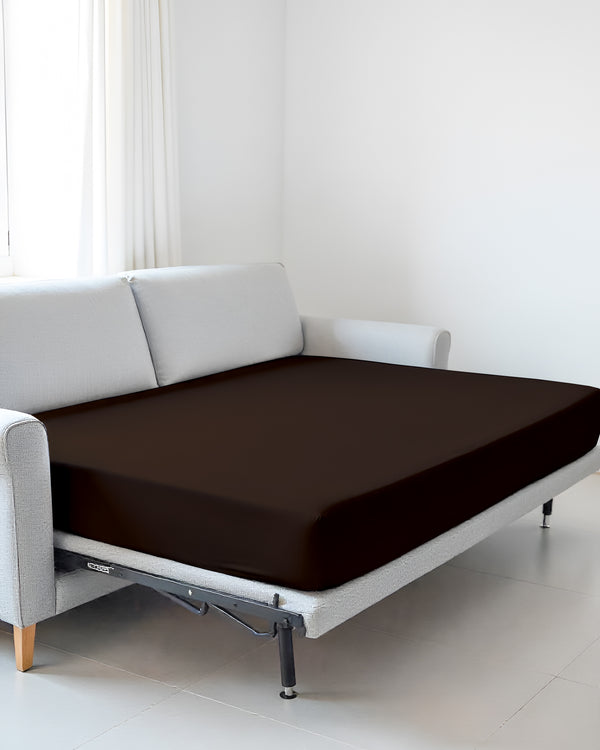 SmartSleep 1 Piece Deep Pocket Fitted Sheet for Convertible Sofa Beds - Chocolate