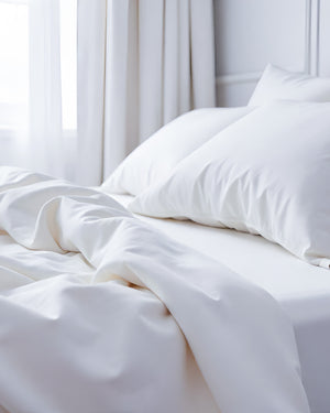 Royal Dreams, Extra Deep 4 Piece Cotton Sheet Set- White