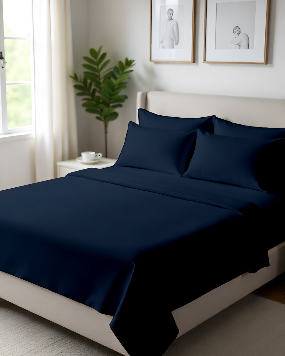 Giza Elegance 6-Piece Sheet Set - Navy Blue