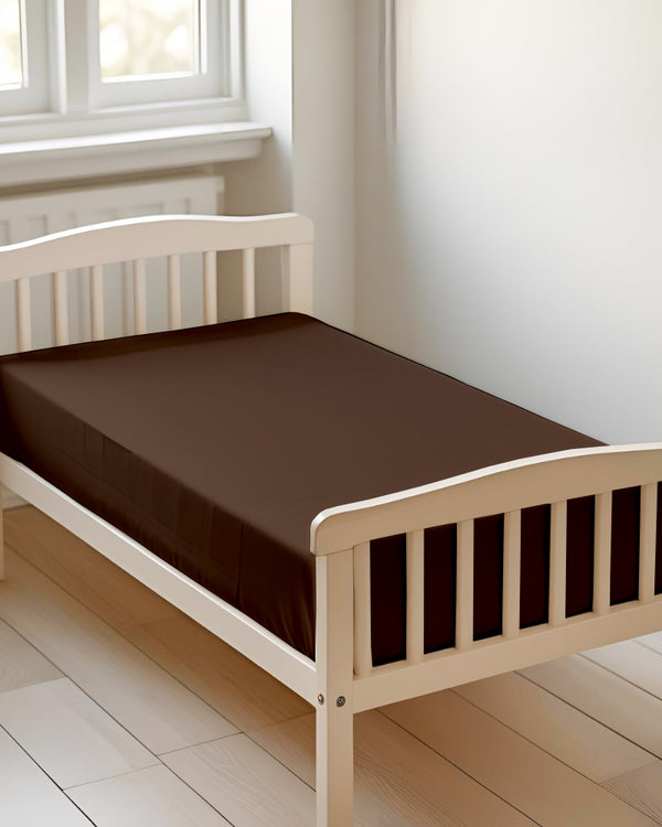 Ultra-fine Microfiber 1 Piece Cocoa Bliss Cot Fitted Sheet – Chocolate