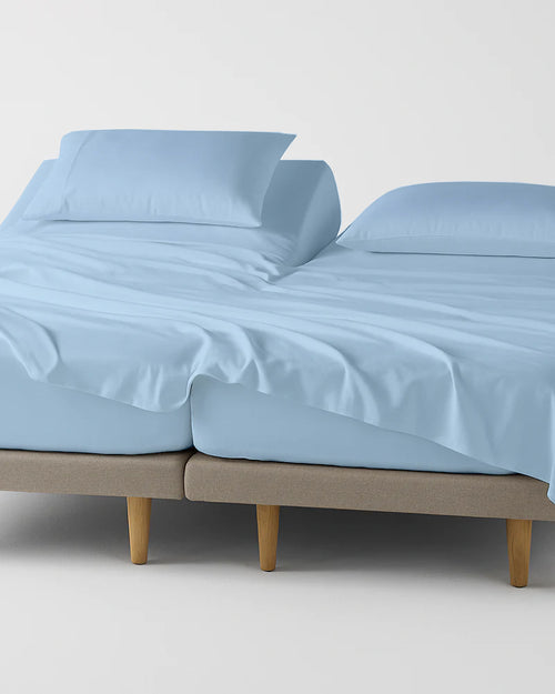 Softline Split Ultra-Soft 5-Piece Cotton Split Beds Sheet Set - Light Blue
