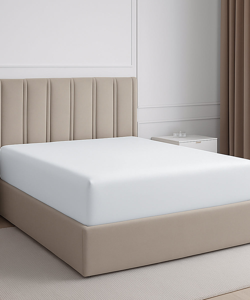 Seven Star 1 Piece Cotton Fitted Sheet- White