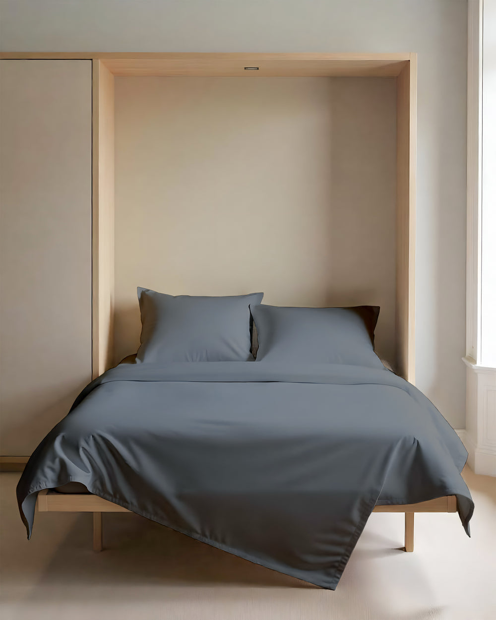 FoldEase Murphy Bed 4 Piece Sheet Set- Dark Gray