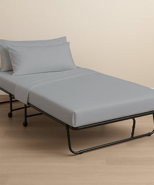 LuxeLayer Giza Cotton 4 Piece Cot Sheet Set - Light Gray