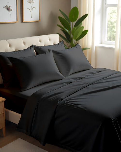 Imperial Touch Exquisite 6 Piece Cotton Sheet Set- Dark Gray