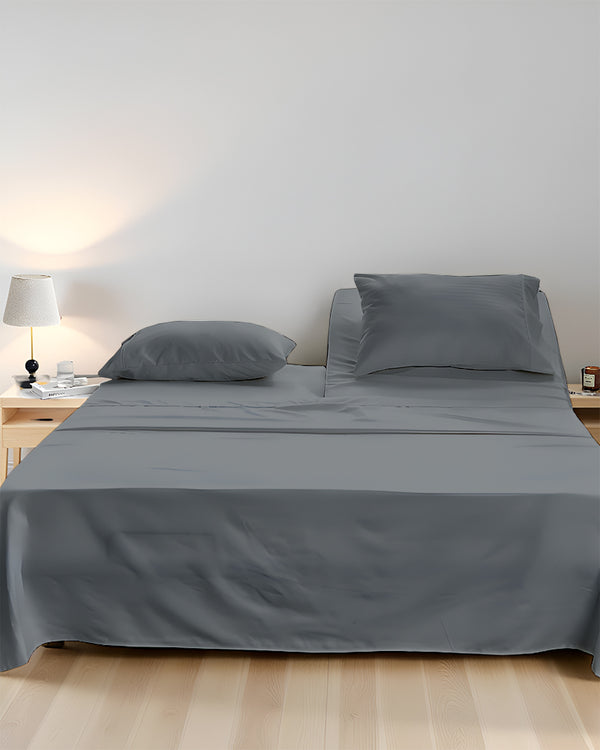 SleepEase Split Head 4 Piece Sheet Set- Dark Gray