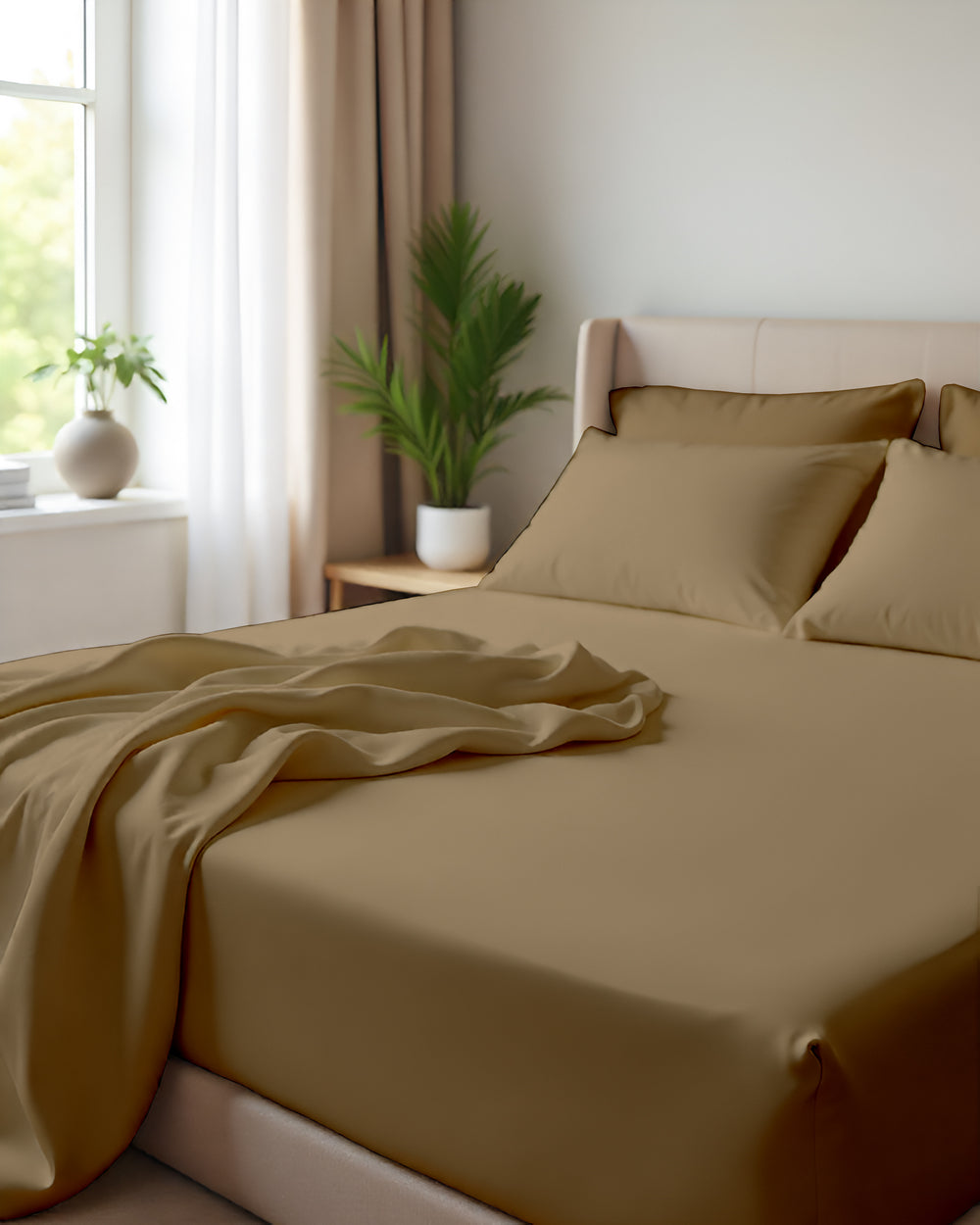 Giza Grace – Classic 1 Piece Fitted Sheet- Taupe