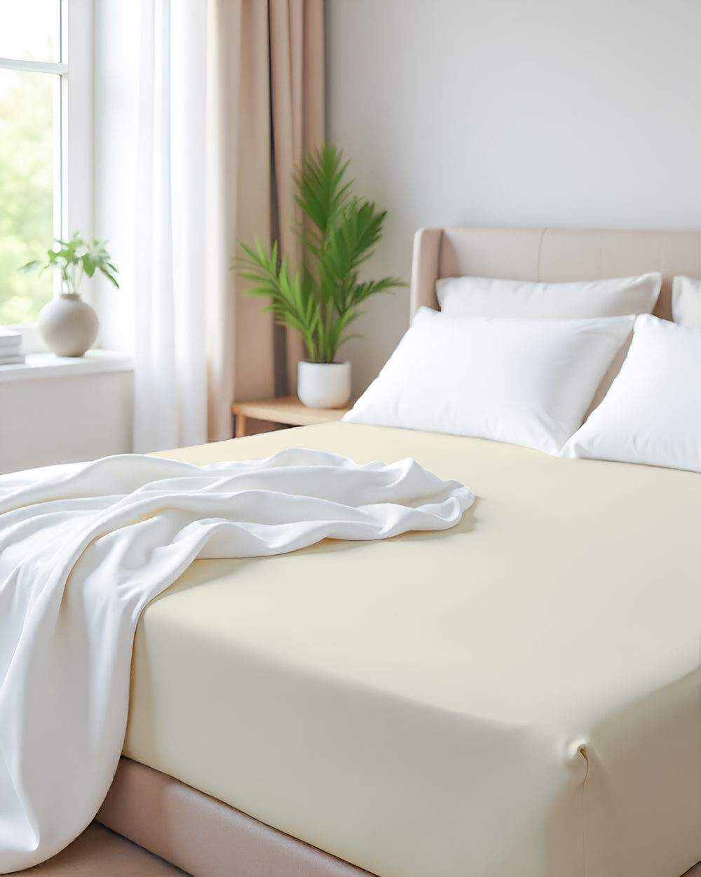 Giza Grace – Classic 1 Piece Fitted Sheet- Ivory