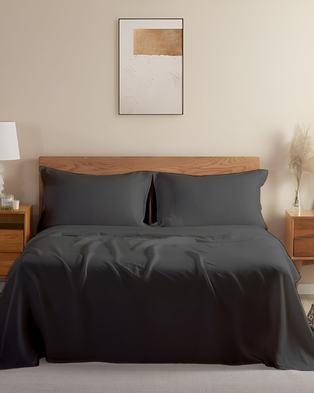 Crescendo Giza Cotton 4 Piece Sheet Set - Dark Gray