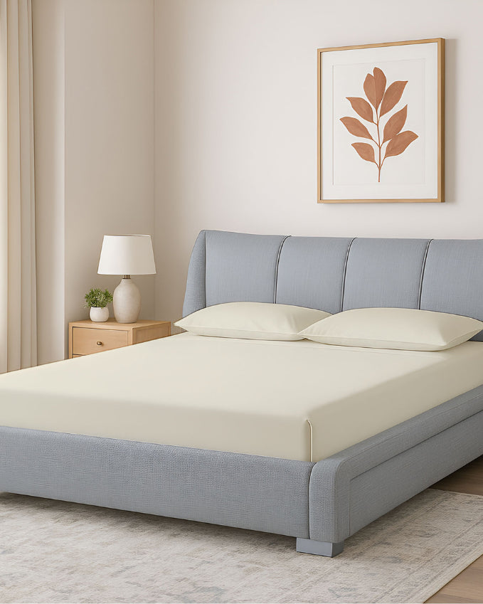 Oceanbreeze Premium Cotton 4 Piece Sheets Set for Waterbeds - Ivory