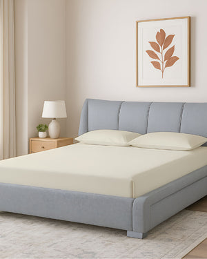 Oceanbreeze Premium Cotton 4 Piece Sheets Set for Waterbeds - Ivory
