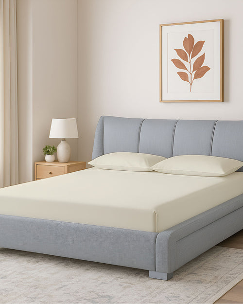 Oceanbreeze Premium Cotton 4 Piece Sheets Set for Waterbeds - Ivory