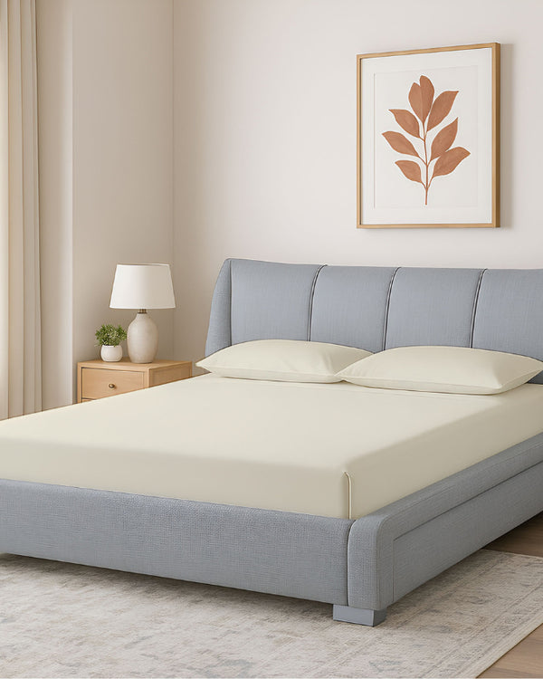 Oceanbreeze Premium Cotton 4 Piece Sheets Set for Waterbeds - Ivory