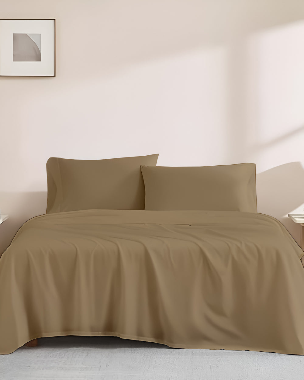 Classic Comfort Cotton Bedding 4 Piece Sheet Set- Taupe