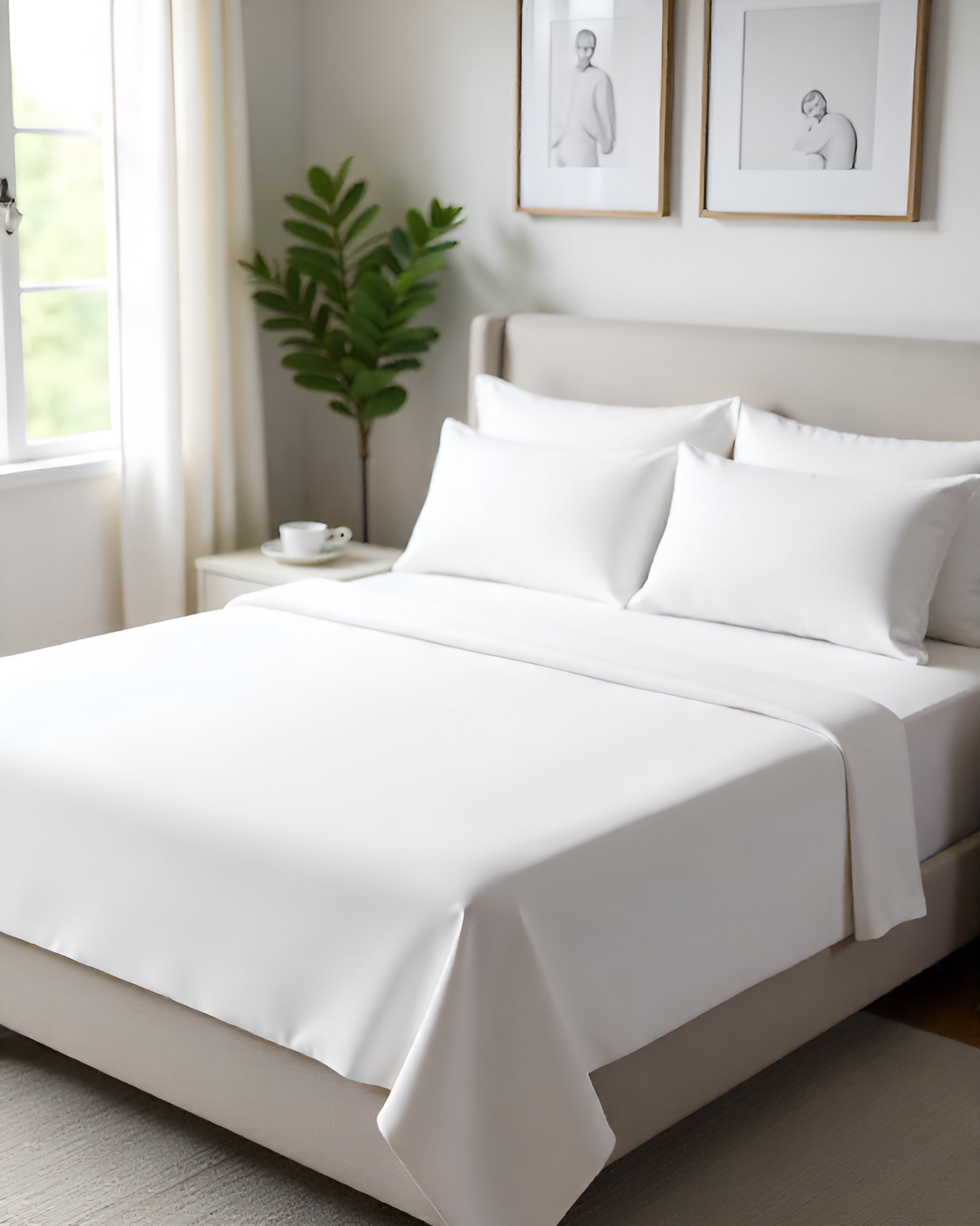Giza Elegance 6-Piece Giza Cotton Sheet Set – White