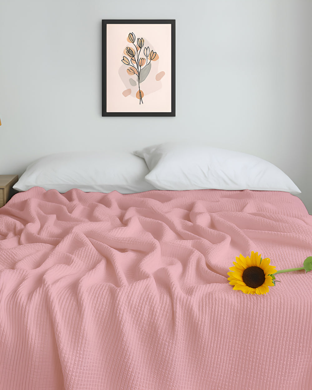 Havenweave Cotton 1 Piece Waffle Coverlet - Rose Pink-Bed Layers-Cottington Lane-Slumber Sphere