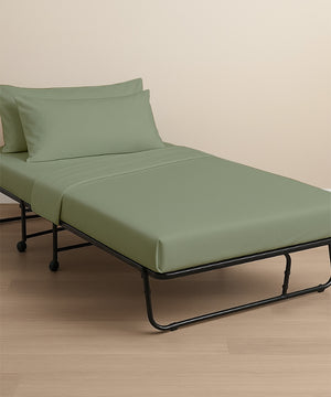 LuxeLayer Giza Cotton 4 Piece Cot Sheet Set - Sage