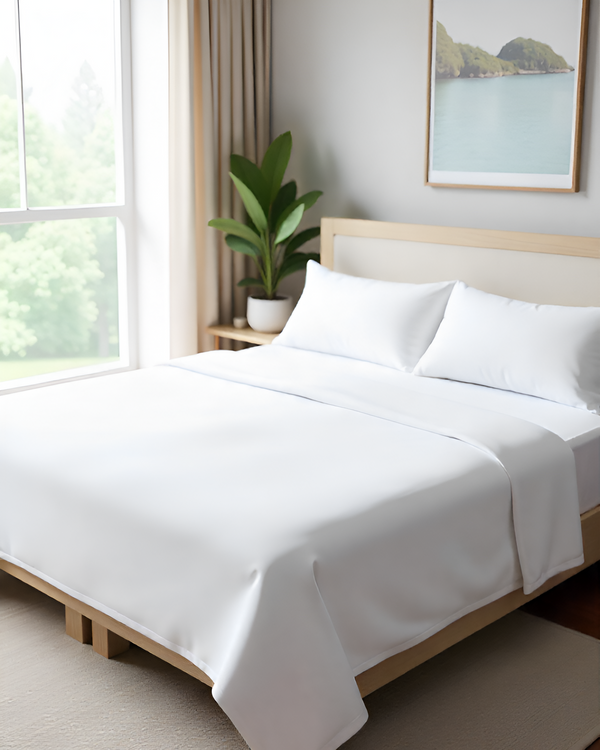 FlexNest 5 Piece Split Bed Sheet Set- White-Custom Beds-Shreem Linen-Slumber Sphere