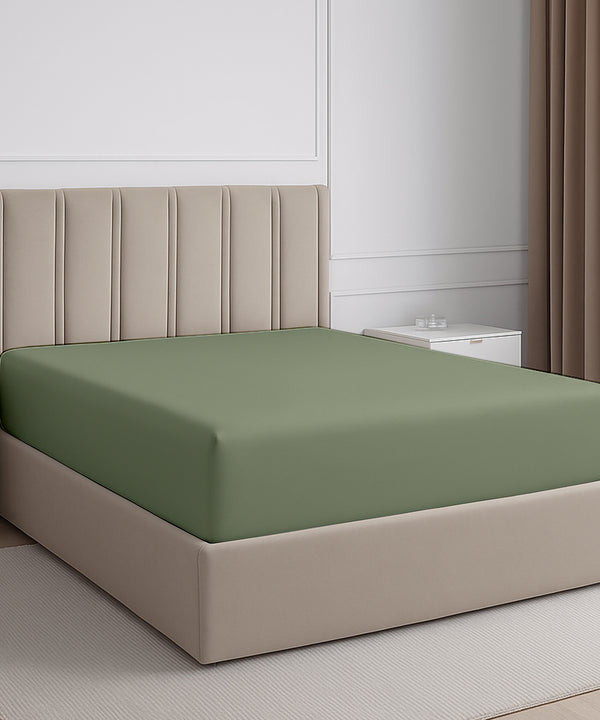 Seven Star 1 Piece Cotton Fitted Sheet- Sage