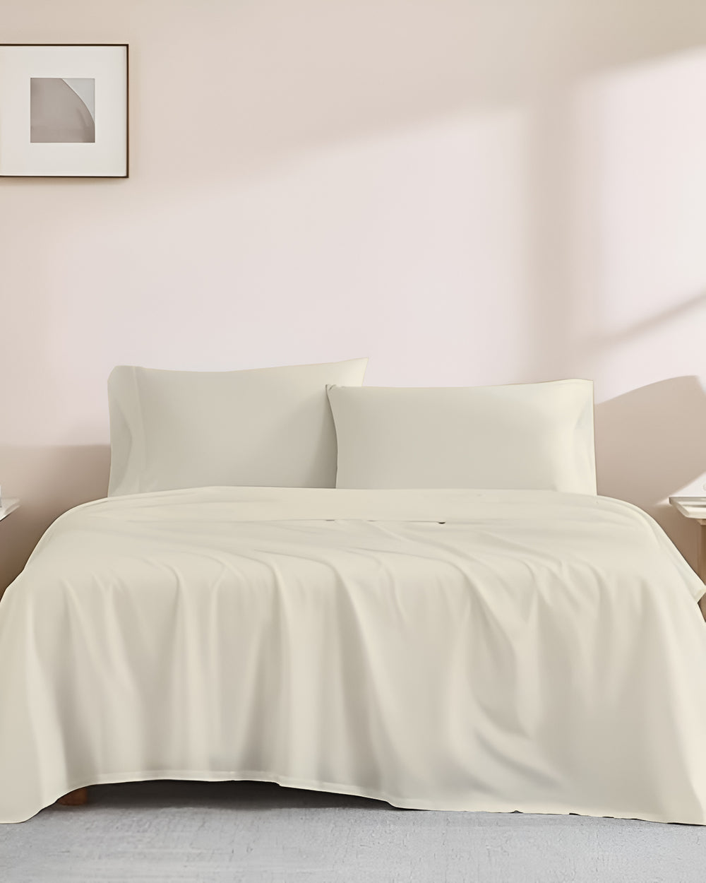 Classic Comfort Cotton Bedding 4 Piece Sheet Set- Ivory