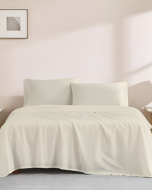 Signature Cotton Bedding 4 Piece Sheet Set- Ivory