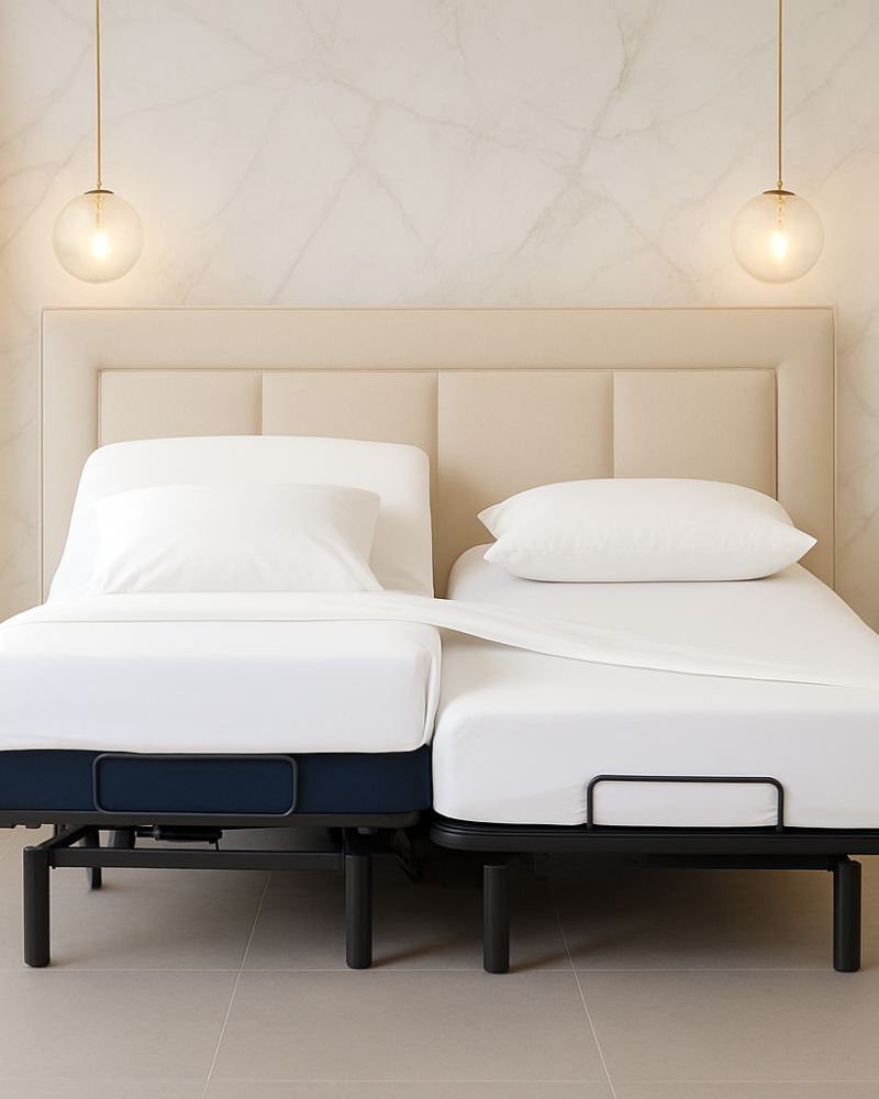 Snowy Giza Split Bed 5 Piece Sheet Set - White-Custom Beds-MyGiza-Slumber Sphere