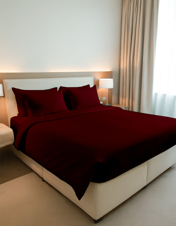 EliteFlex - 7 Piece Cotton Split Sheet Set for Adjustable Beds - Burgundy