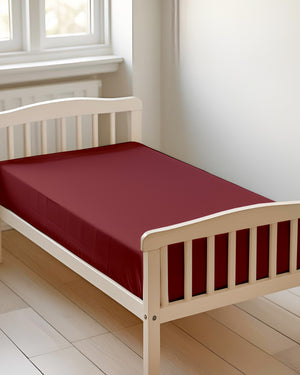 Ultra-fine Microfiber 1 Piece Crimson Dream Cot Fitted Sheet – Burgundy