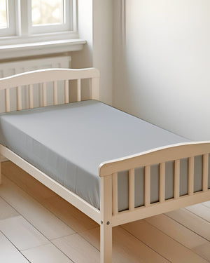Ultra-fine Microfiber 1 Piece Silver Mist Cot Fitted Sheet – Light Grey