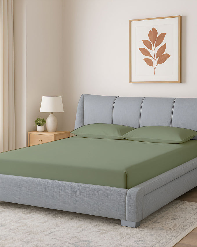 Oceanbreeze Premium Cotton 4 Piece Sheets Set for Waterbeds - Sage