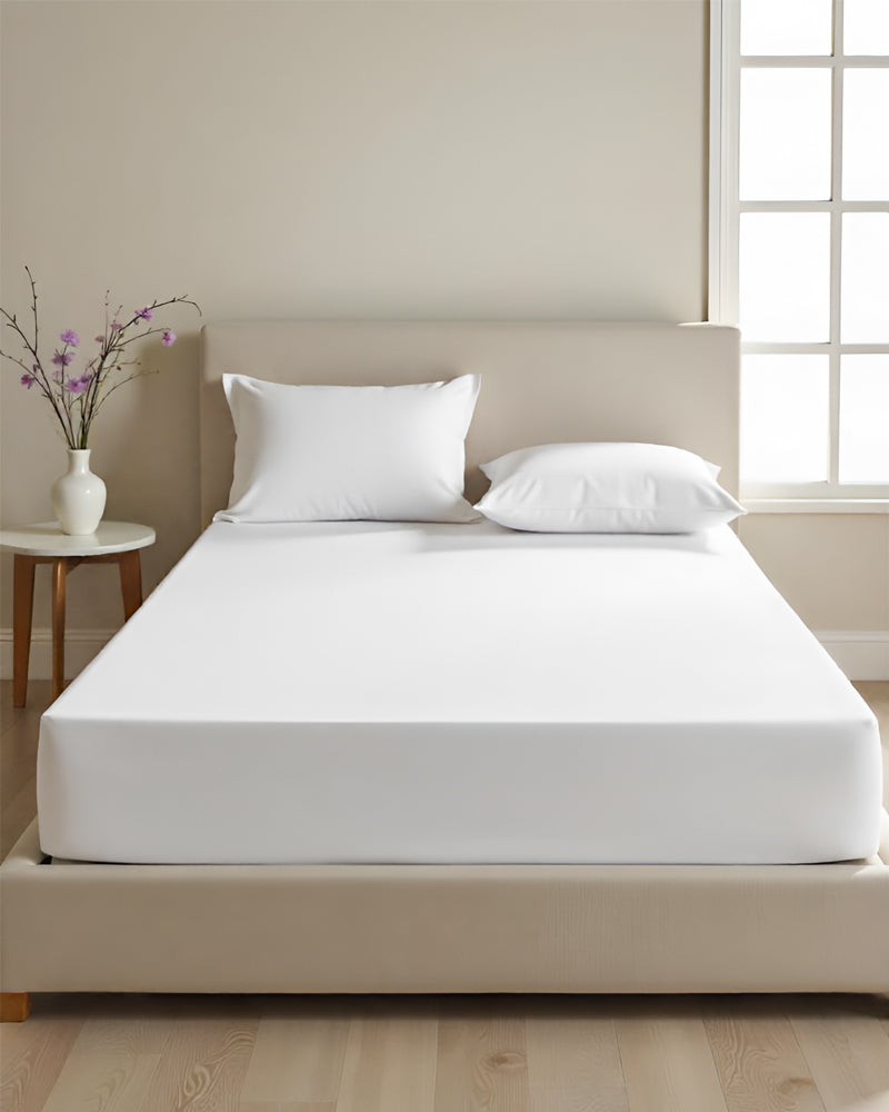 Cloud Soft Classic –  Single Fitted Sheet for Everyday Luxury - White