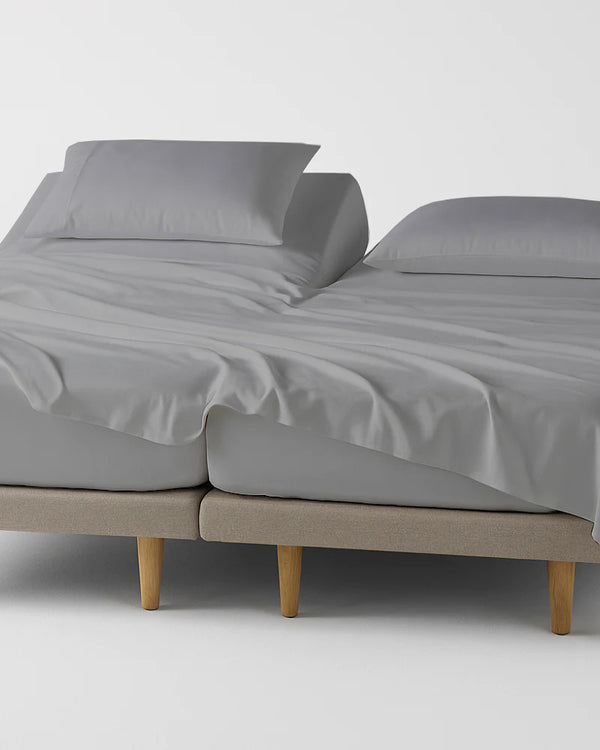 Softline Split Ultra-Soft 5-Piece Cotton Split Beds Sheet Set - Light Gray