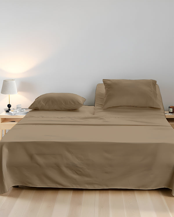 SleepEase Split Head 4 Piece Sheet Set- Taupe