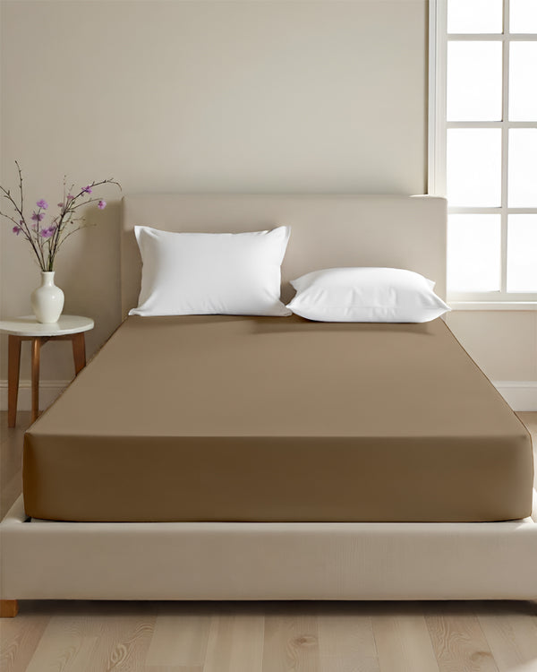 Cloud Soft Classic –  Single Fitted Sheet for Everyday Luxury - Taupe