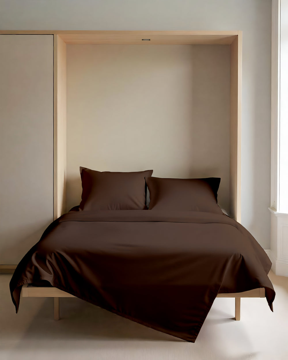 FoldEase Murphy Bed 4 Piece Sheet Set- Chocolate