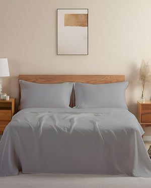 Crescendo Giza Cotton 4 Piece Sheet Set - Light Gray