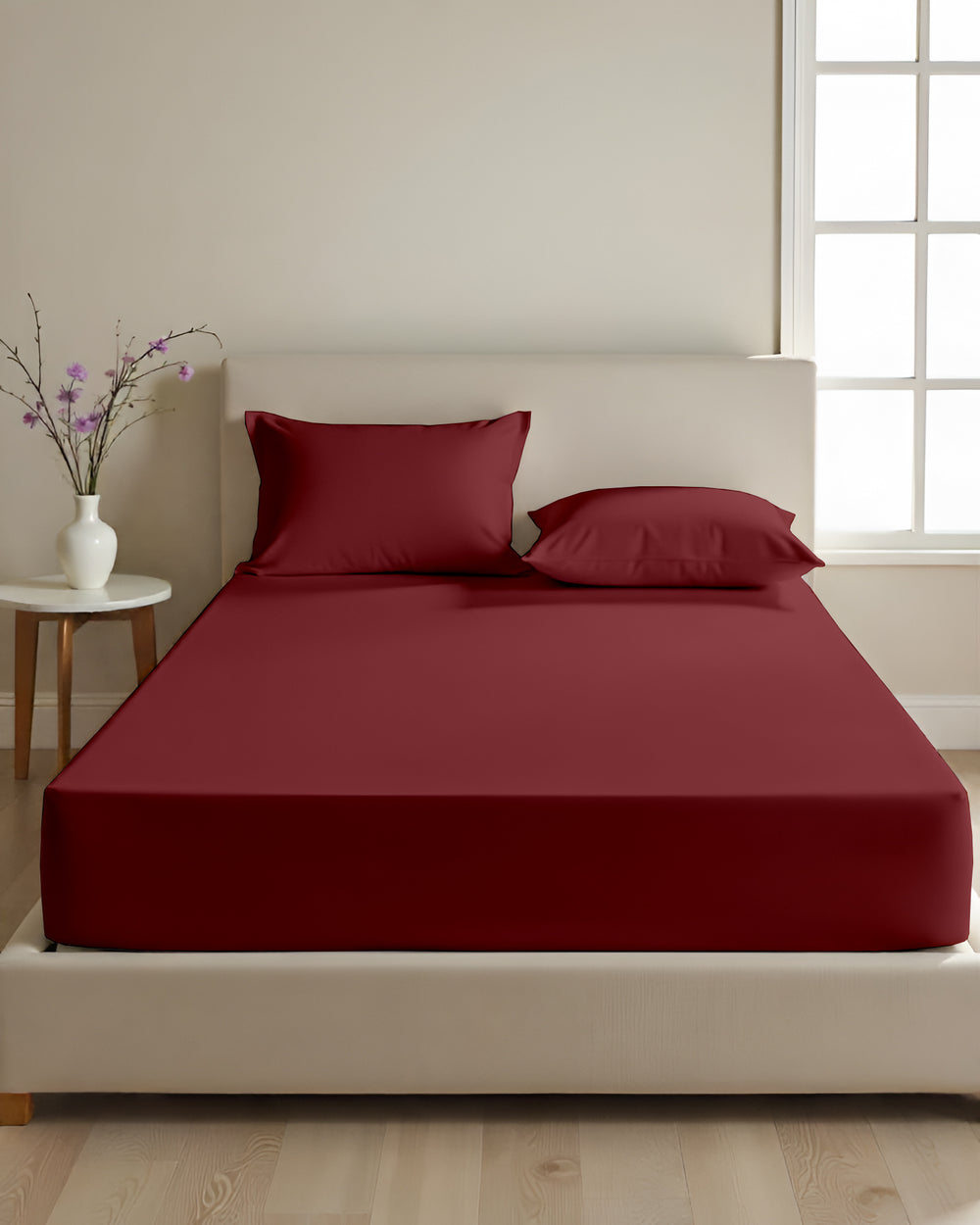 CalmFloats 4 Piece Waterbed Sheet Set- Burgundy