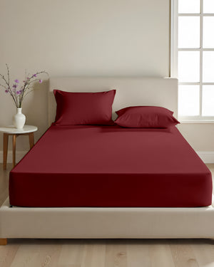 CalmFloats 4 Piece Waterbed Sheet Set- Burgundy