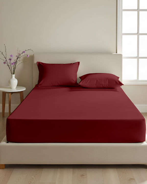 CalmFloats 4 Piece Waterbed Sheet Set- Burgundy