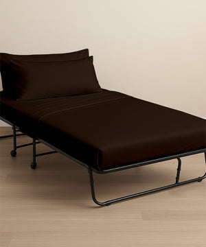 LuxeLayer Giza Cotton 4 Piece Cot Sheet Set -Chocolate