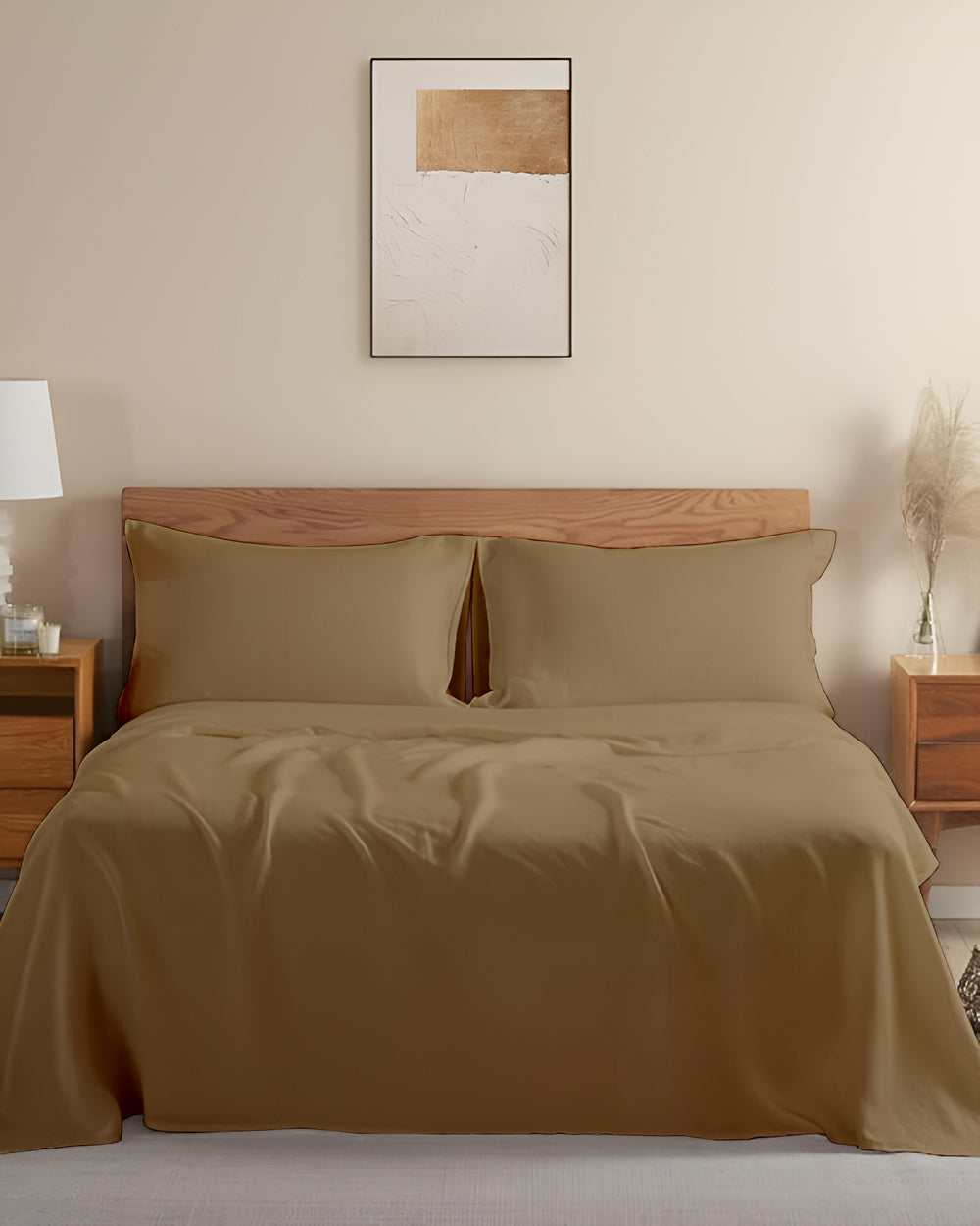 Crescendo Giza Cotton 4 Piece Sheet Set - Taupe
