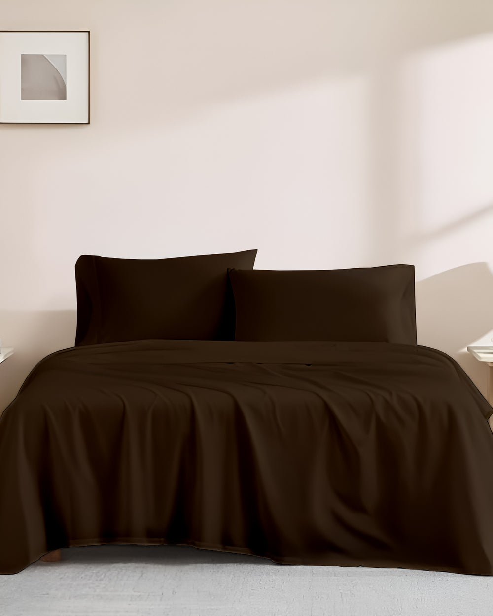 Classic Comfort Cotton Bedding 4 Piece Sheet Set- Chocolate