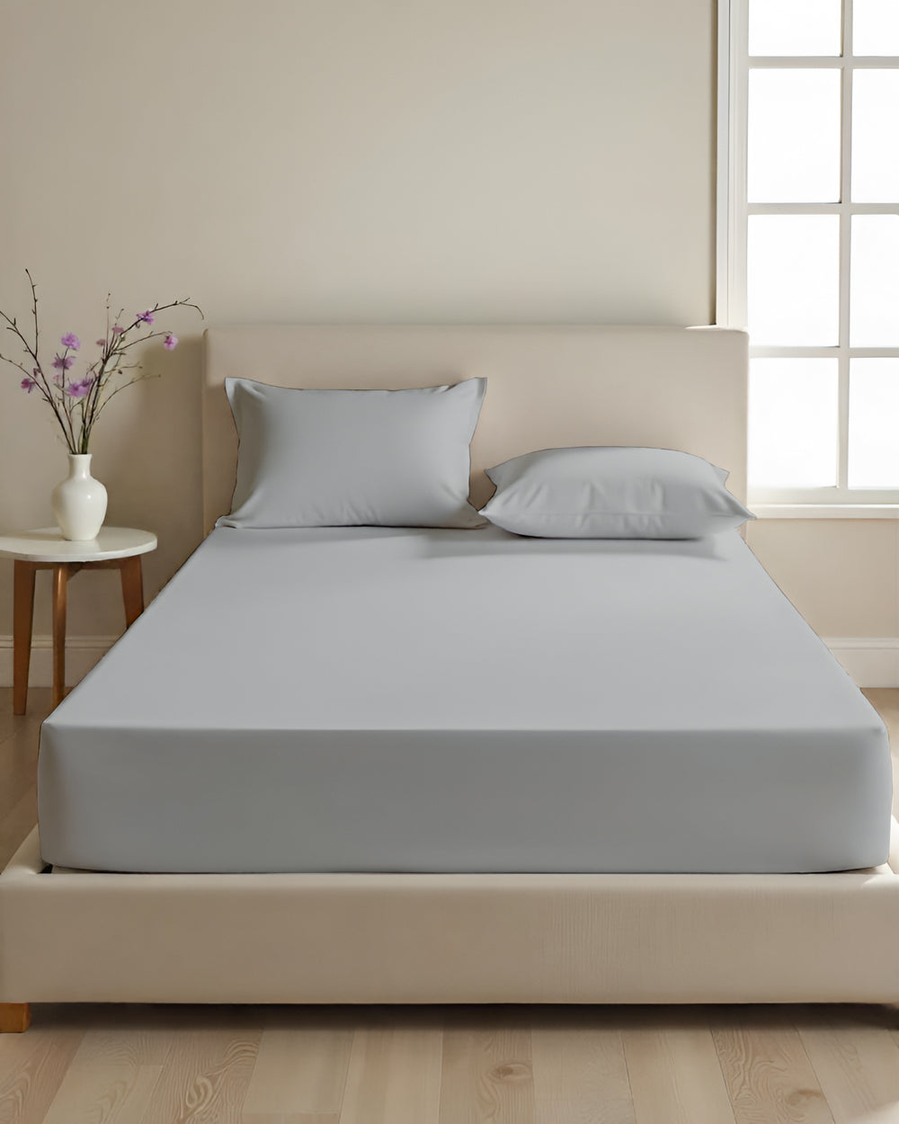 CalmFloats 4 Piece Waterbed Sheet Set- Light Gray