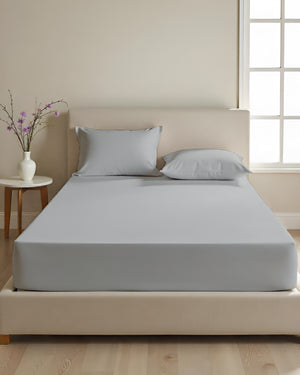 CalmFloats 4 Piece Waterbed Sheet Set- Light Gray