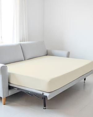 SmartSleep 1 Piece Deep Pocket Fitted Sheet for Convertible Sofa Beds - Ivory