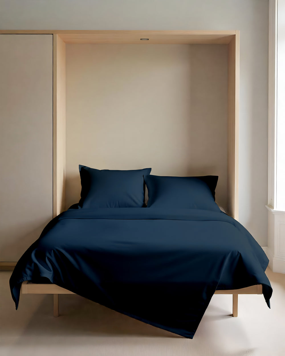 FoldEase Murphy Bed 4 Piece Sheet Set- Navy Blue