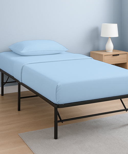 CloudLuxe – Sateen Finish Egyptian Cotton 4 Piece Cot Bedding Set - Light Blue