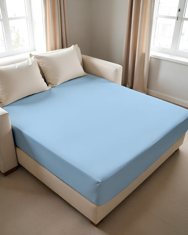 ComfortFold - Microfiber Sleeper Sofa 1 Piece Fitted Sheet- Light Blue