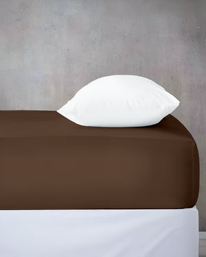Cloud Soft Classic –  Single Fitted Sheet for Everyday Luxury - Chocolate